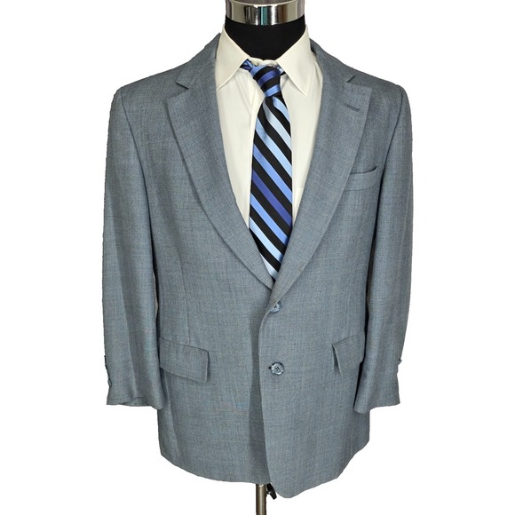 Hart Schaffner Marx Blazer Mens‎ 42 Blue Sports Coat Jacket 2 Buttons Glenplaid